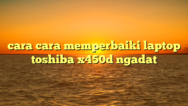 Cara Cara Memperbaiki Laptop Toshiba X450d Ngadat Tabloid Id